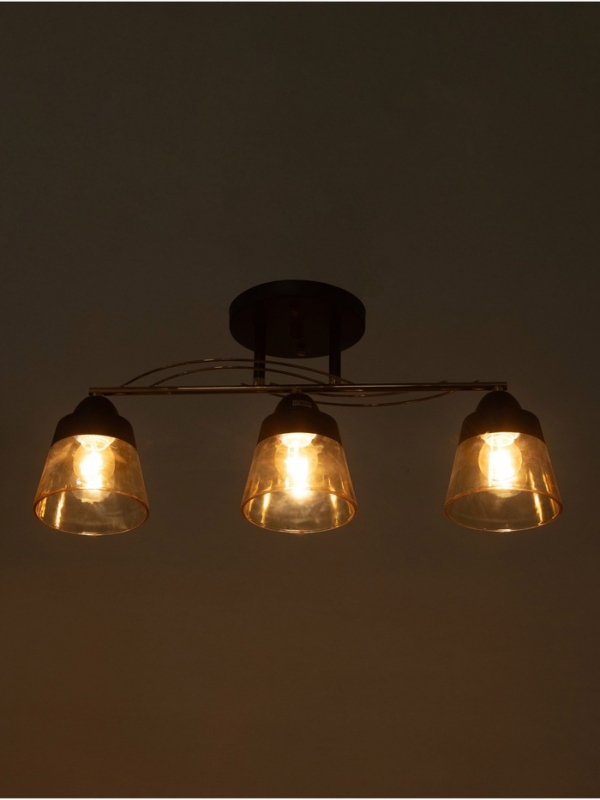 Люстра "Кансе" 3хЕ27 40Вт черно-золотой 50х15х23 см