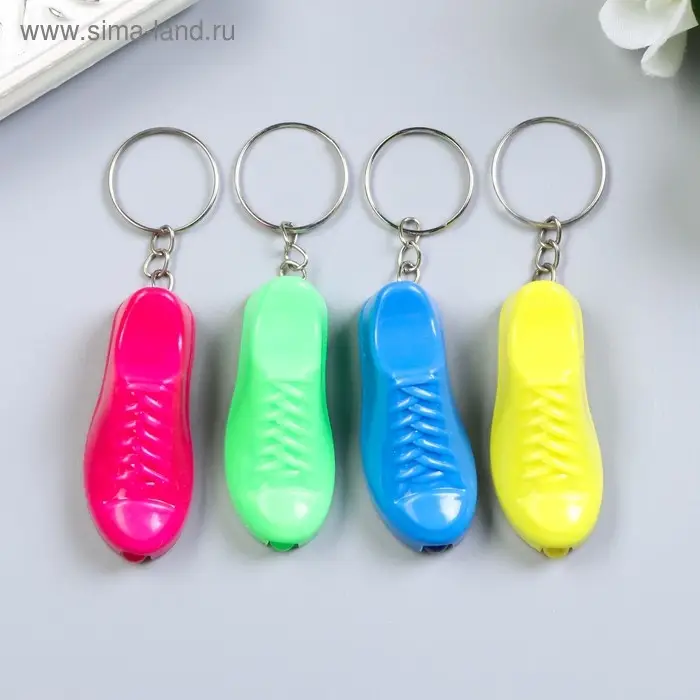 Фонарик свет на кольце "Ботинок" светится МИКС 4,7х1,7х0,8 см