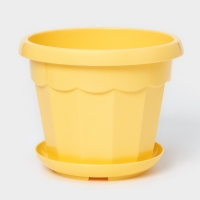 Горшок для цветов с поддоном Доляна &laquo;Эрика&raquo;, 1,8 л, пластиковый, цвет жёлтый
