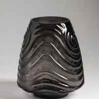 Ваза стекло настольная "Флер" 19,5х16 см, серый