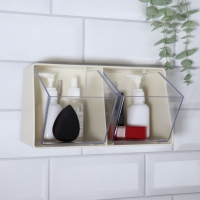 Органайзер для хранения, подвесной, 2 секции, 22,5 &times; 13,5 &times; 12 см, цвет молочный/прозрачный