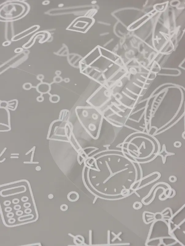 Пленка для цветов "Школьная пора" белая 0,7 х 8.2 м, 40мкм