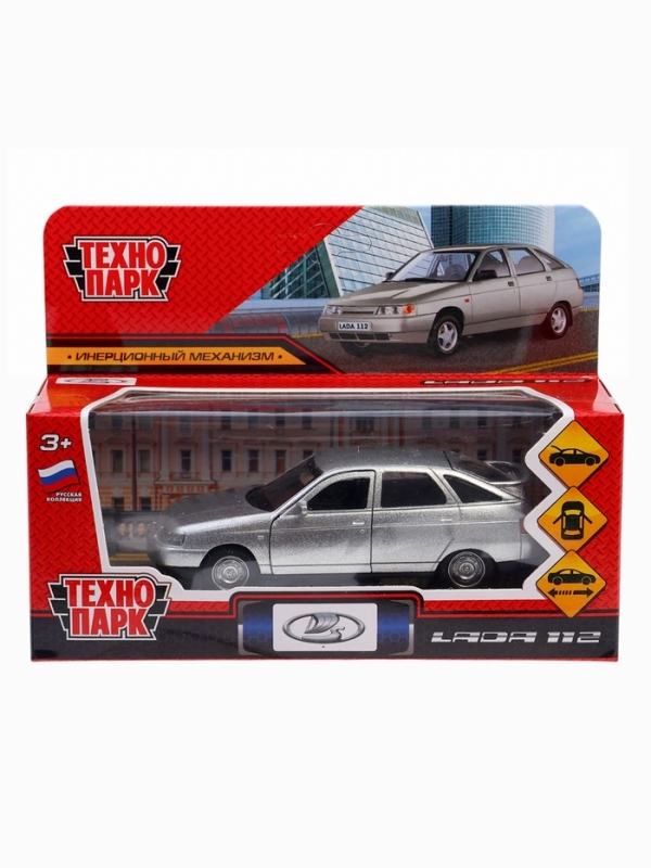 Машина металлическая &laquo;ВАЗ-2112&raquo;, открываются двери, багажник, инерция, 12 см, серебристый