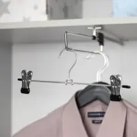 Вешалка для брюк и юбок с зажимами, 30&times;10 см, серебряная