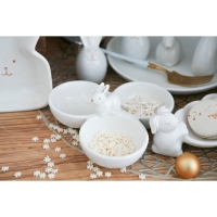 Менажница 3 ячейки Доляна &laquo;Зайка в золотом&raquo;, 16,5&times;9 см, цвет белый