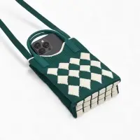 Сумка подр Ромбы, 12*4*17, отд на кнопке, дл ремень, зеленый