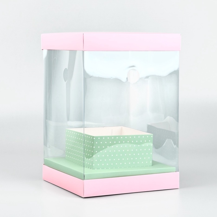 Коробка для цветов с вазой и PVC окнами складная &laquo;Нежность&raquo;, 16 х 23 х 16 см