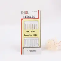 Иглы швейные для гобелена №18/22, d=1.15 мм, 4.2-4.6 см, с золотым ушком, 6 шт.