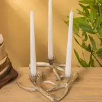Подсвечник на 3 свечи "Рога" алюминий 23,5х23х6,5 см