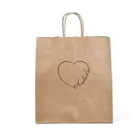 Пакет подарочный крафтовый &laquo;Сердце&raquo;, 22 х 25 х 12 см