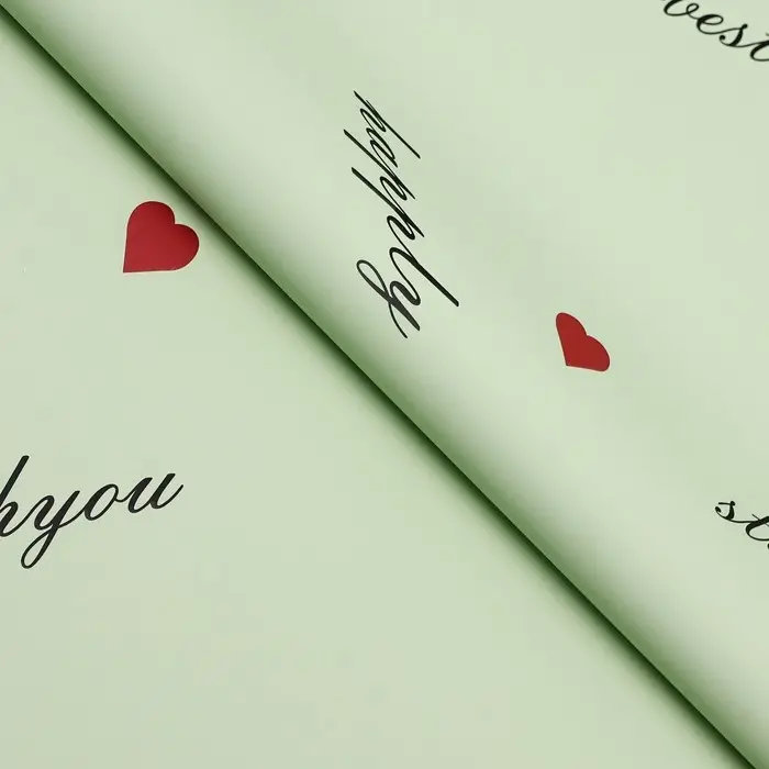 Пленка для цветов матовая, &laquo;Пожелания&raquo;, 58&times;58 см, зелёный