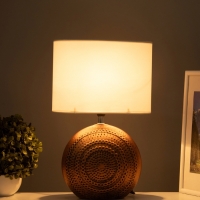 Настольная лампа "Аико" 1х15Вт Е14 коричневый 25х15х37см