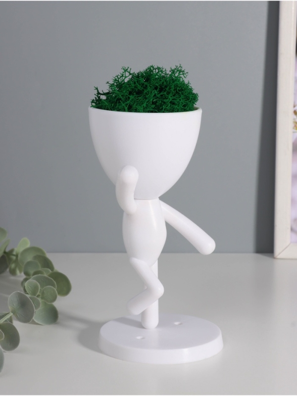 Кашпо пластиковое "Мистер Грин" 16*10*8,5 см белый