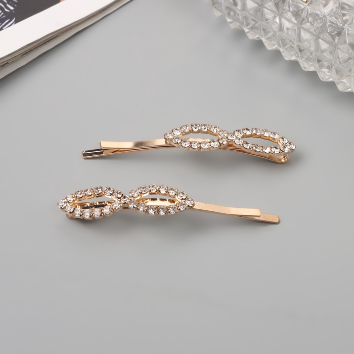 Невидимка для волос &laquo;Дилис&raquo; (набор 2 шт) петельки, 6 см, золото