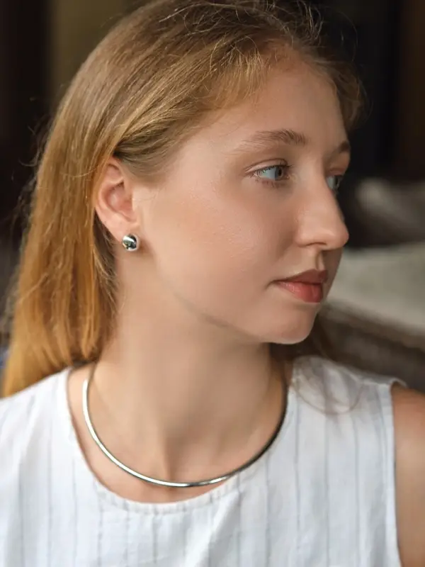 Чокер &laquo;Обруч&raquo; на шею, цвет серебро