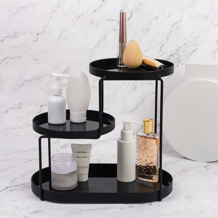 Органайзер для хранения, 3 секции, 30 &times; 17 &times; 26,5 см, цвет чёрный