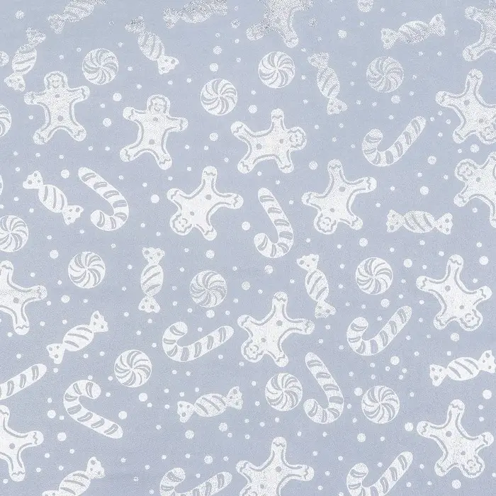 Плёнка упаковочная фольгированная &laquo;Сладости&raquo;, 70&times;50 см, белый