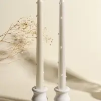 Набор свечей античных, 2,3х25 см, 2 шт "Белый жемчуг" 7,6х28х2,3 см