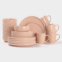 Набор  посуды Доляна "Кремовое облако" 24: Кружка, тарелки (20,27см), салатник, цвет крем