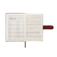 Ежедневник недатированный формат А5, с хлястиком, 112л, линия, пвх, Классика Коричневый