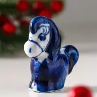 Сувенир "Конь Огонь",5х5 см, гжель