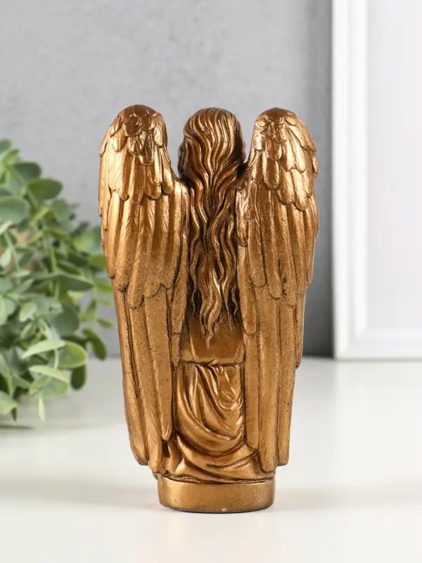 Фигура гипс "Ангел Равена" 16х9 см, бронза