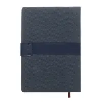 Ежедневник недатированный формат А5, с хлястиком, 128л, линия, пвх, Синий