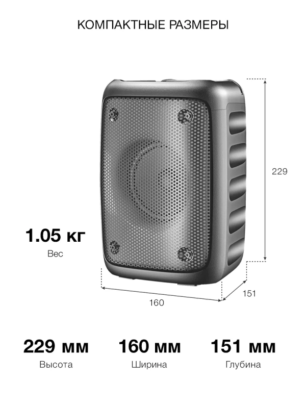 Колонка портативная H-PS1006 30Вт Bluetooth