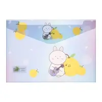 Папка-конверт на кнопке, А4, 150 мкм, "Зверушки", МИКС