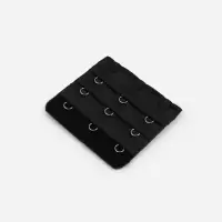 Застёжка-удлинитель для бюстгальтера, 3 ряда 3 крючка, 5&times;5.5 см, чёрная