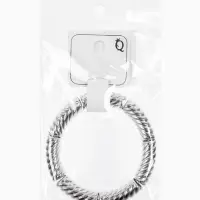 Браслет пластик на резинке "Стиль" резной, цвет серебро