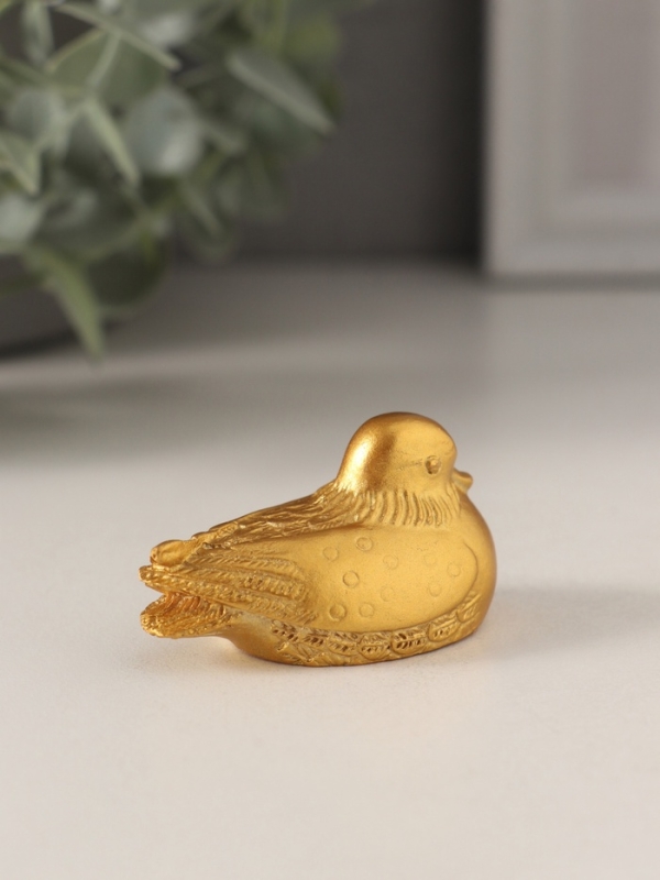 Сувенир полистоун "Уточки-мандаринки" золото набор 4 шт 4,8х3х2,8 см