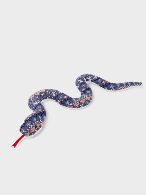 Мягкая игрушка "Змея" с зимними узорами, 36 см, цвет МИКС