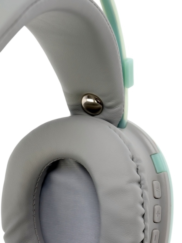 Наушники полноразмерные Mybit W-33, RGB подсветка, BT5.3, 800 мАч, Type-C, зелёные