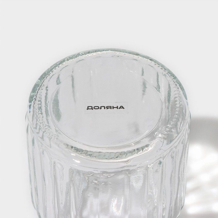 Банка стеклянная для хранения сыпучих продуктов Доляна &laquo;Зайка в золотом&raquo;, 230 мл, с керамической крышкой