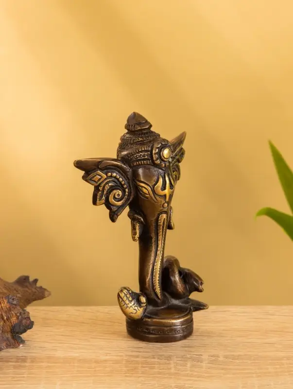 Сувенир "Голова слона" латунь 7х3,5х11,5 см