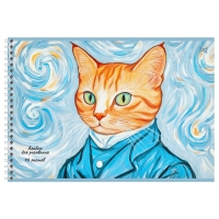 Альбом для рисования А4, 40 листов на гребне &laquo;Ван Кот&raquo;, блок офсет 100 г/м&sup2;, МИКС