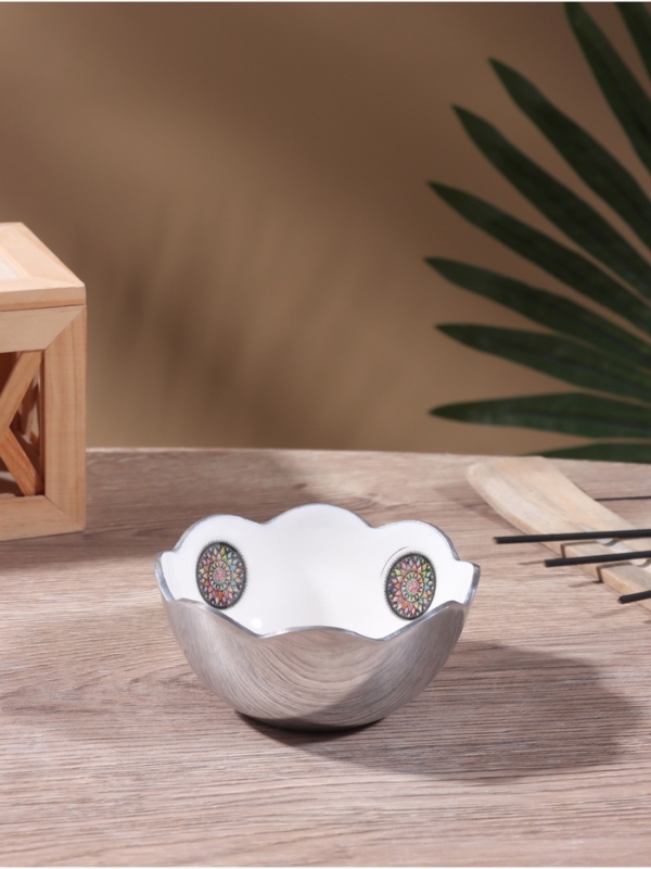 Менажница "Винтаж" (набор 2 шт) 10х10х5,5 см, на подносе, алюминий