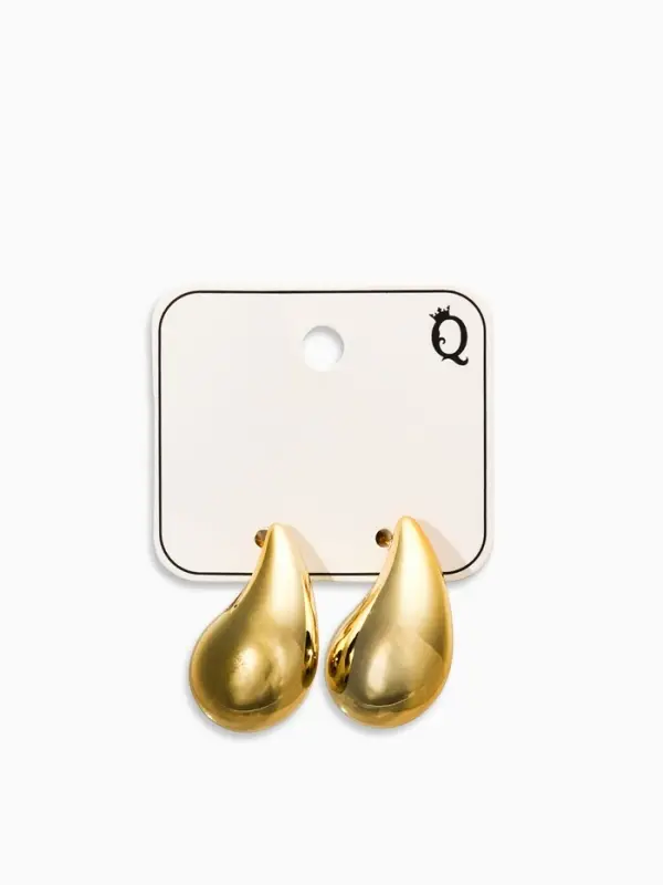 Серьги "Капли Бо" двойные, цвет серебристо-золотой