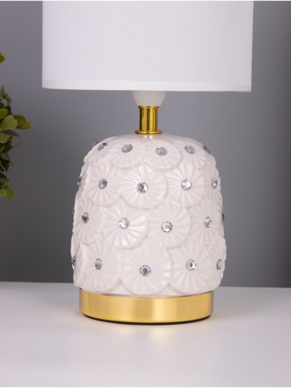 Лампа настольная "Букет" 1х40Вт Е14 белый 14,5х14,5х30см МОДЕЛЬ: