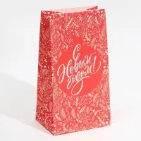 Пакет без ручек &laquo;Красный&raquo;, 10 х 19.3 х 7 см