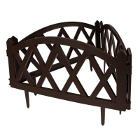 Ограждение декоративное, 35 &times; 232 см, 4 секции, пластик, коричневое, MODERN, Greengo