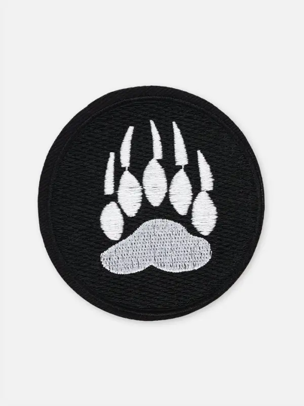 Термоаппликация &laquo;Лапа&raquo;, d=8 см, чёрная, белая