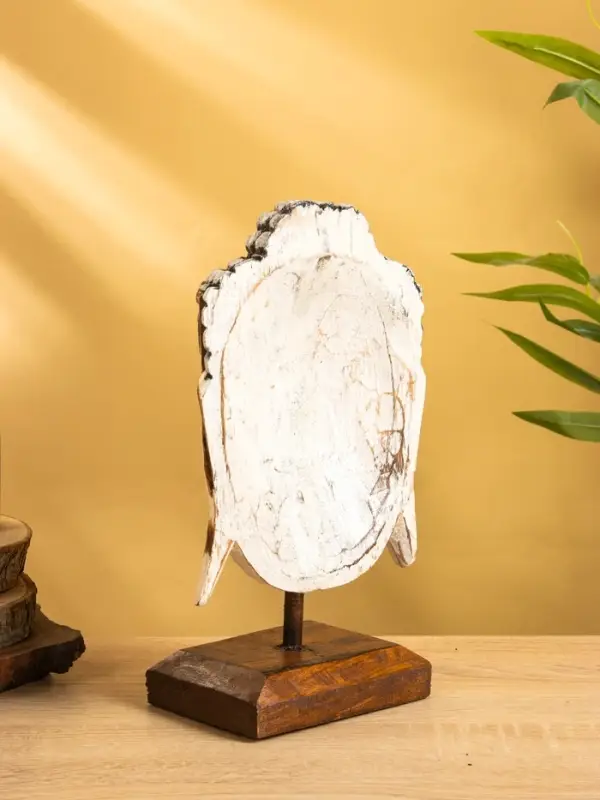 Сувенир &laquo;Голова Будды&raquo;, 10&times;16&times;27 см, дерево, белый