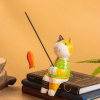 Сувенир &laquo;Кот рыбак в рубашке&raquo;, 6&times;8&times;16 см, дерево