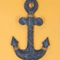 Декор интерьерный "Якорь" дерево 23х2х40 см, цв. синий