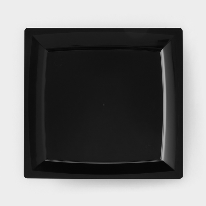 Тарелка пластиковая одноразовая, 17,2&times;17,2 см, квадратная, плоская, МИКС