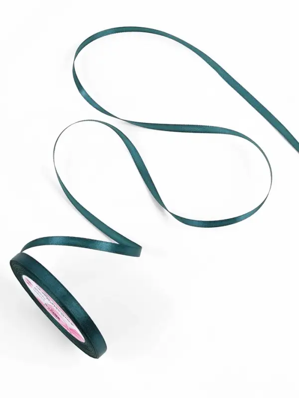 Лента атласная, 6 мм, 23&plusmn;1 м, тёмно-бирюзовая №62