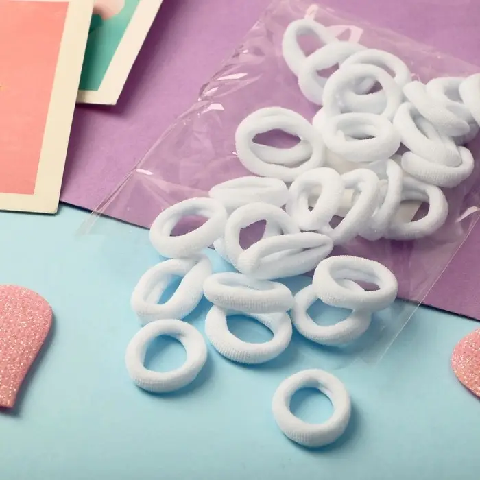 Резинка для волос &laquo;Выбражулька&raquo; (набор 30+-1 шт) d-1,4 см ассорти, белый