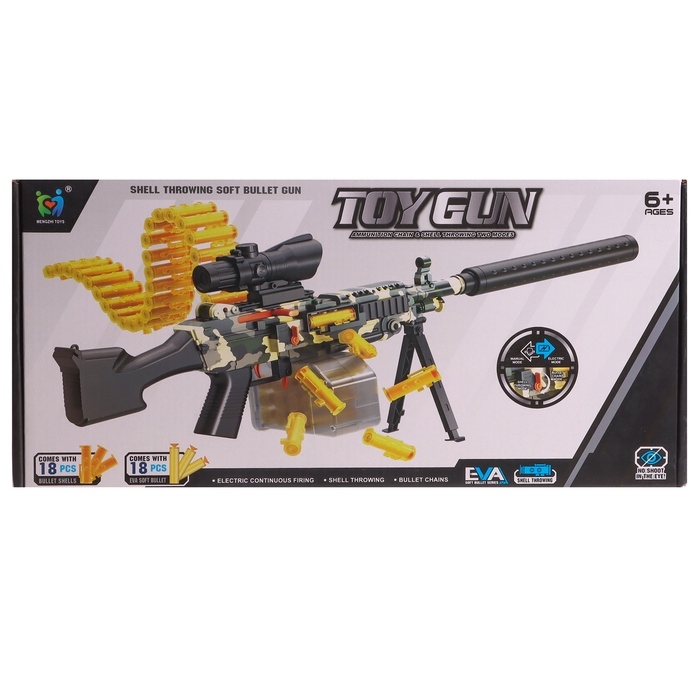 Пулемет &laquo;Годзилио&raquo;, стрельба, гильзы разлетаются, аккумулятор